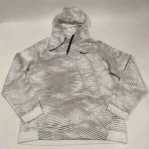Nike Therma Storm Pullover Training Hoodie White Black 860481-100